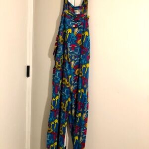 Vibrant mushroom Print Overalls